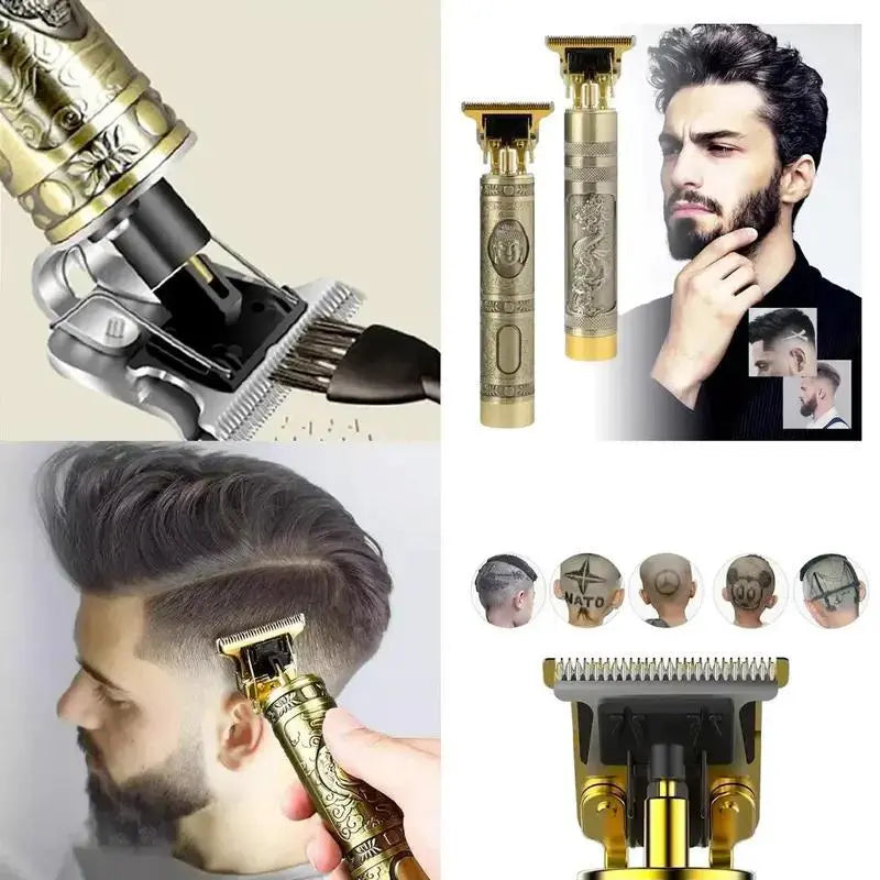 Maquina Profissional de Cortar Cabelo Masculino - Design Elétrico Aleatório para Barba e Cabelo