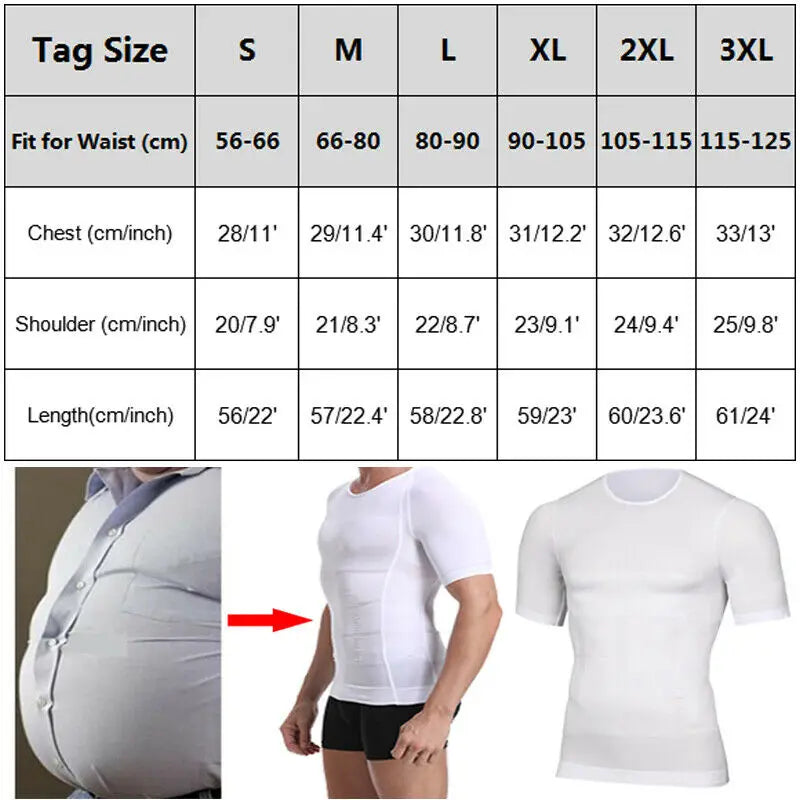 Classix Men Body Toning T-Shirt Slimming Body Shaper Corrective Posture Belly Control Compression Man Modeling Underwear Corset