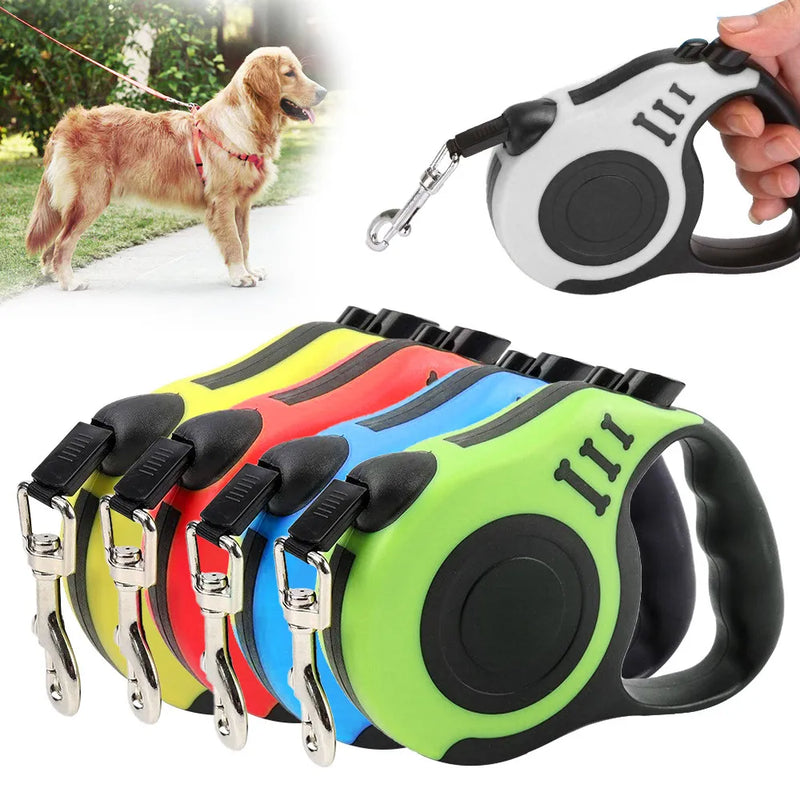 Correia Automática Retrátil para Cães - Resistente, Nylon Durável - Ideal para Caminhadas e Corridas com Seu Cachorro!