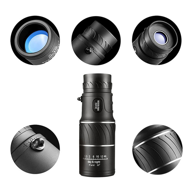 Portable Outdoor 16X52 HD Monocular Telescope Hunting Spotting Handheld For Tourism Sightseeing Concerts Fishing Sailing