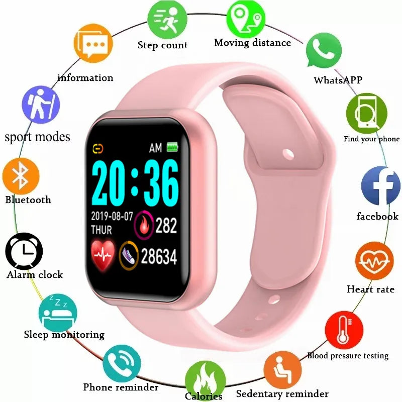 Relógio Inteligente Multifuncional Y68 Smartwatch D20 - Conectividade Bluetooth, Monitor de Sono, Música, Fitness e Notificações