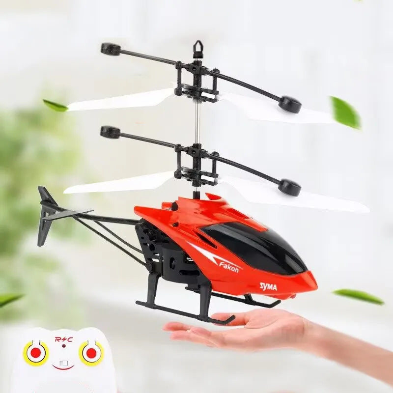 Remote Control Airplane Helicopter Flying Mini Interaction Airplane  Gesture Sensing Children Flashing Light Aircraft Kids Toy