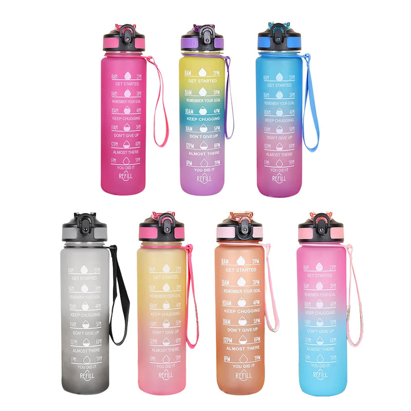 1 Liter Water Bottle Motivational Sport Water Bottle Leakproof Drinking Bottles Outdoor Travel Gym Fitness Jugs For Kitchen