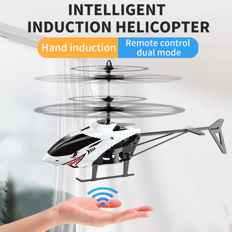 Remote Control Airplane Helicopter Flying Mini Interaction Airplane  Gesture Sensing Children Flashing Light Aircraft Kids Toy