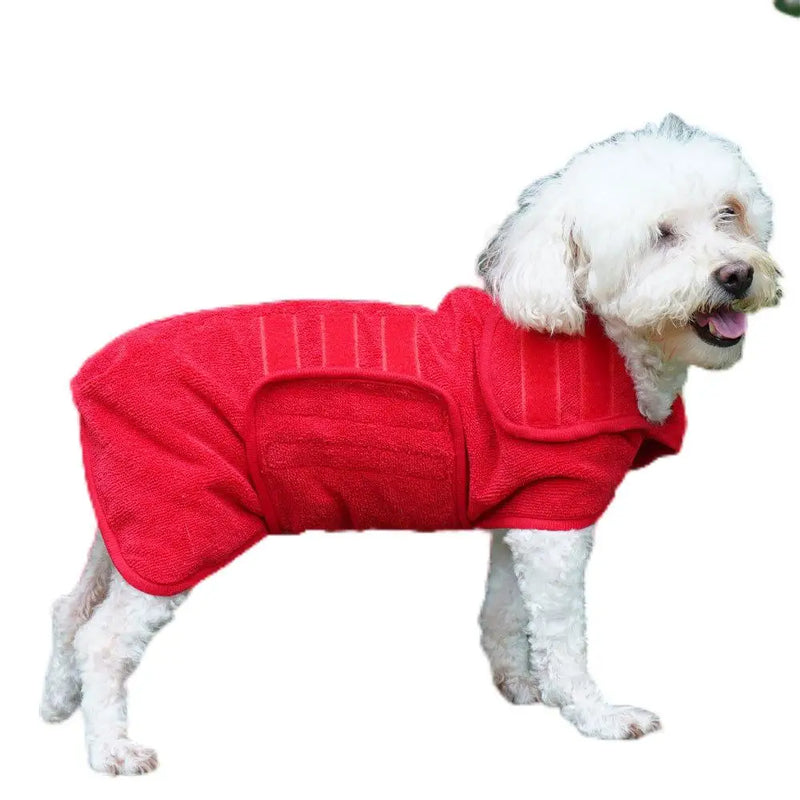 Dog Bathrobe 356g Microfiber Dog Drying Coat Super Absorbent Luxurious Soft Pet Bath Towel Adjustable Warm Dog Bathing Supplies