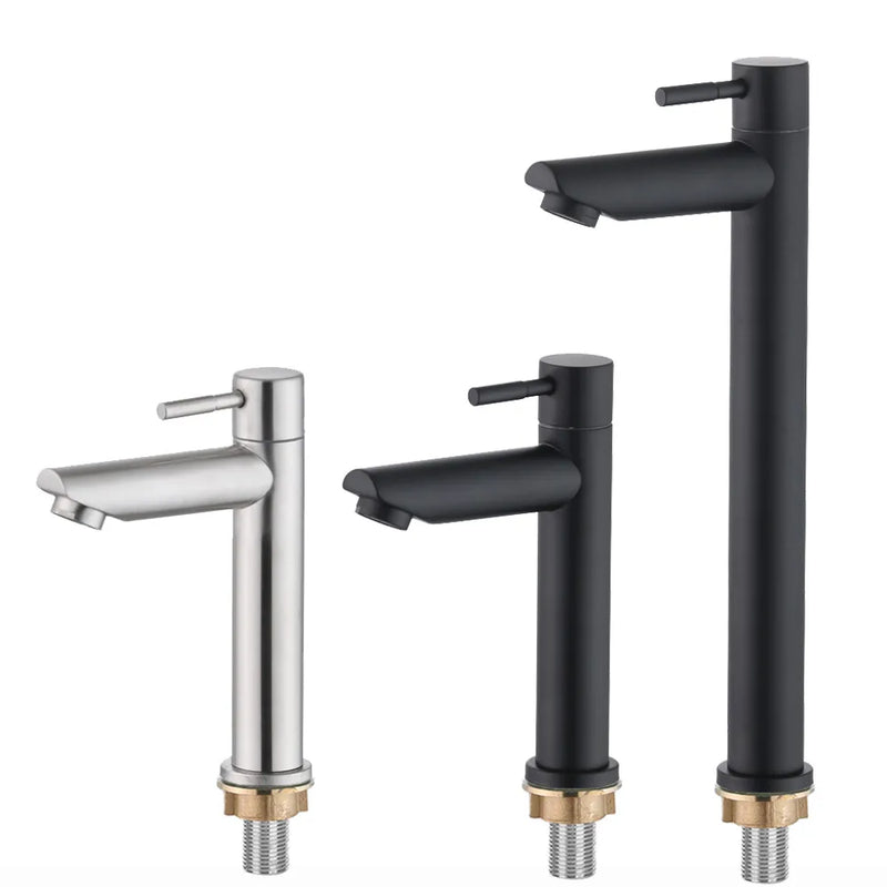 G1/2' Cold Only Basin Faucet Stainless Steel Bathroom Water Faucet Deck Mounted Basin Sink Water Taps Torneira WB1132