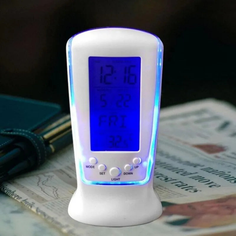 510 Mini Small Alarm Clock, Led Luminous Music , Mute Lazy Electronic with Temperature Home Decor Room Decoration