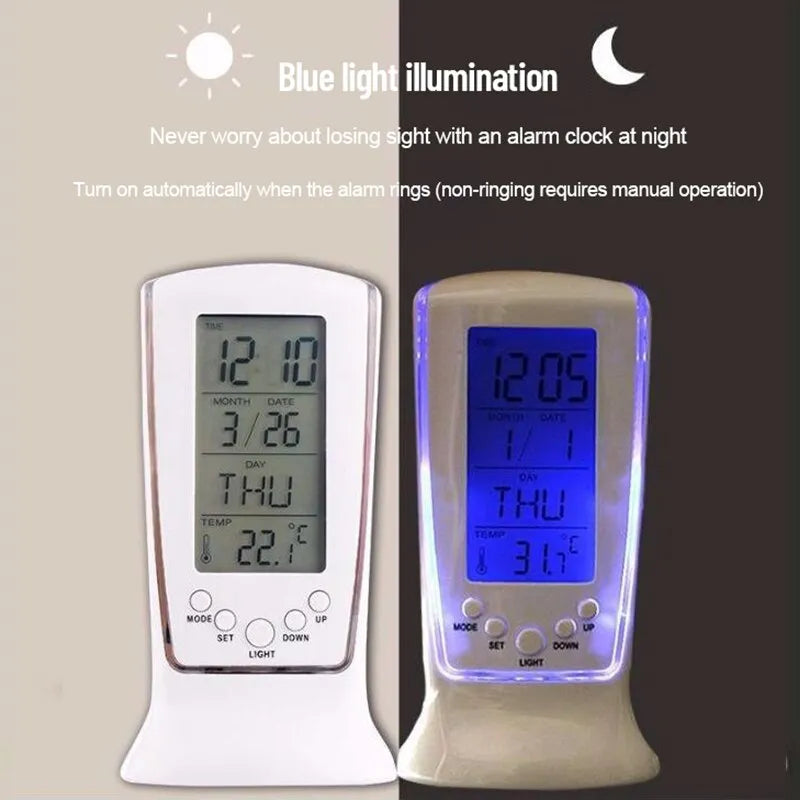 510 Mini Small Alarm Clock, Led Luminous Music , Mute Lazy Electronic with Temperature Home Decor Room Decoration